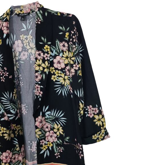 Roz & Ali Women S Black Fairy Core Floral Stripe Whimsy Paste Goth Boho Blazer - Picture 8 of 15